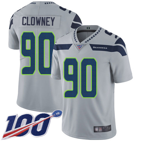 Seattle Seahawks Limited Grey Men Jadeveon Clowney Alternate Jersey NFL Football #90 100th Season Vapor Untouchable->seattle seahawks->NFL Jersey